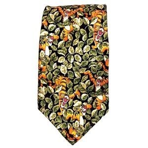 Vtg Disney World Tigger 100% Silk Men's Tie Jungle‎ Novelty Necktie